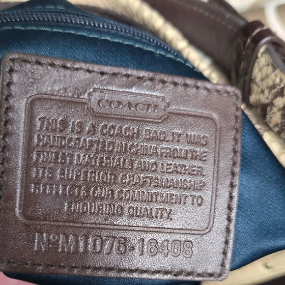 Coach Signature C's with Snakeskin Trim Shoulder Bag - Picture 8 of 15